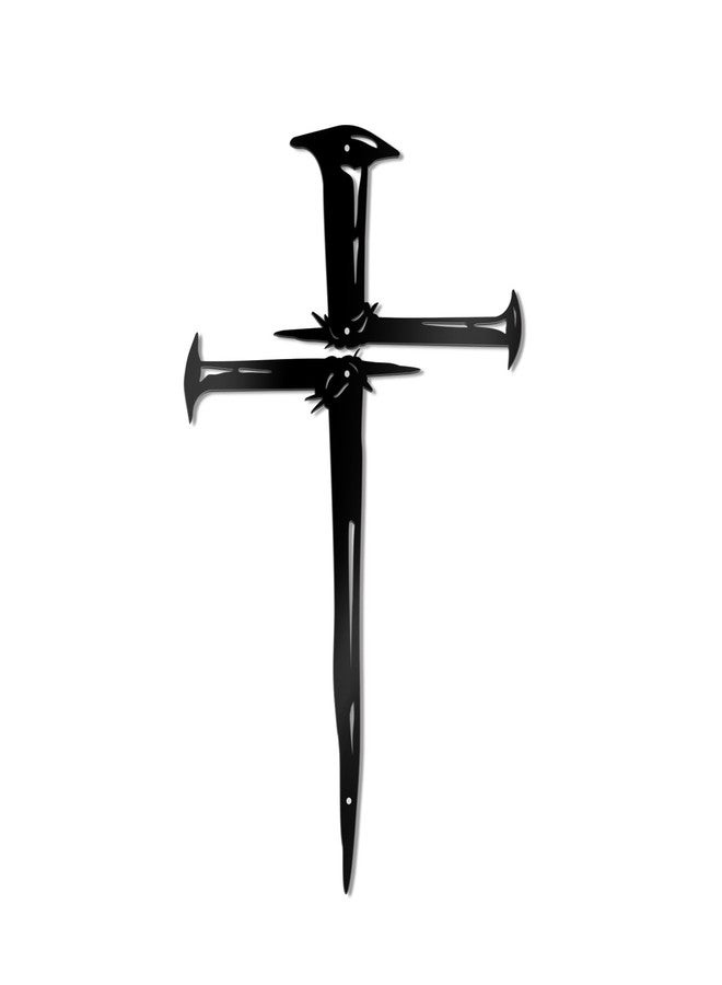 KOYILTD Metal Jesus Cross Wall Art Decor Religious Wall Baptism Decor Minimalist Decorations for Home Office Biblical Jesus Cross Wall Art Decoration Gift for Christian (Abstract, Medium) - Image 1